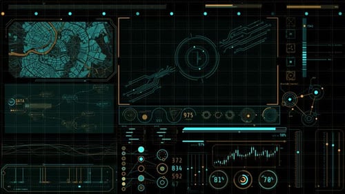 Animated Hightech Display for Data Collection and Analysis