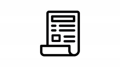 Animated Financial Receipt Icon in Flat Design