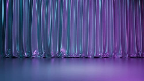 room or studio for product display animation. satin fabric curtain, 3d render, realistic style