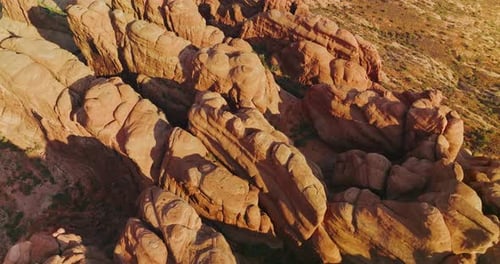 Strangely-shaped rocks in Arches National park in Utah, USA.