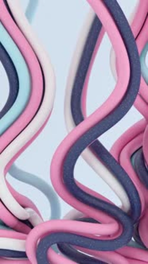 Fluid Pastel Tubes Swirl and Intertwine Animation