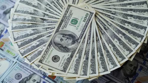 Pile of Money Displaying Hundred Dollar Bills
