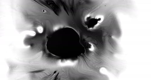 Black Ink Blot Spreading Animation on White