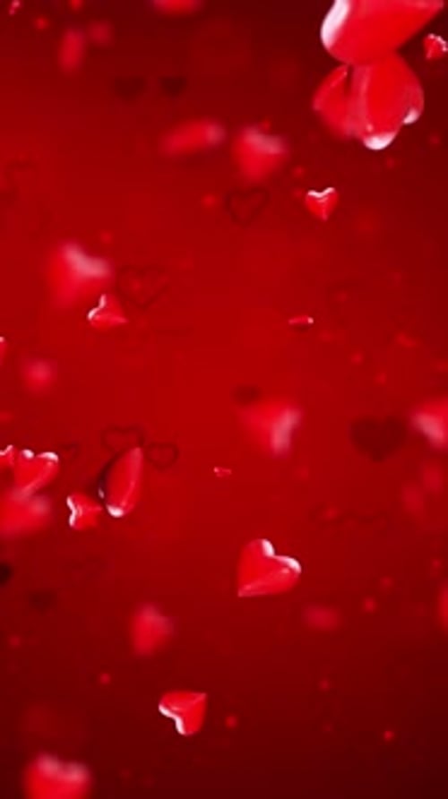 Vertical Red Valentines Day Heart Background Loop V2