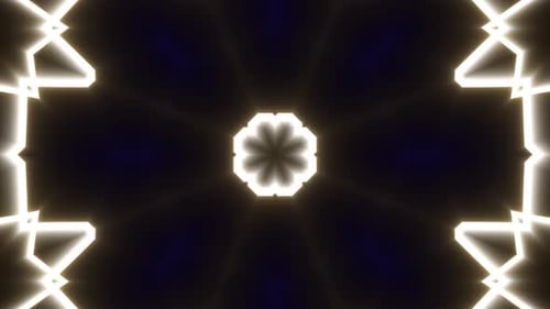 Abstract Glowing Geometric Shapes Kaleidoscope Background Loop
