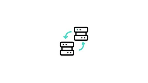 Flat Design Icon Animation for Data Transfer and Synchronization