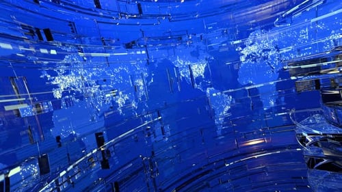 Futuristic Digital World Map Background for Technology and Corporate News