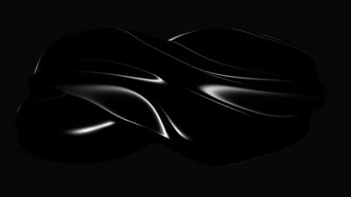 Elegant Black Fluid Abstract Wave Motion Loop Background