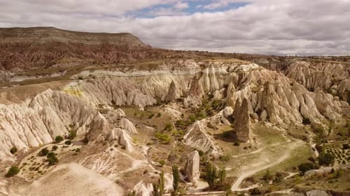 Aerial view of Goreme Historical National Park in Cappadocia