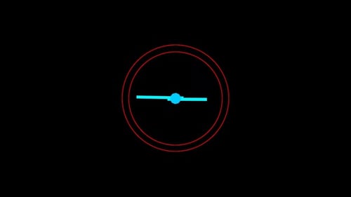 Flat Design Animated Clock Icon with Rotating Hands