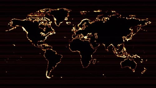 Glowing Digital World Map Network Animation