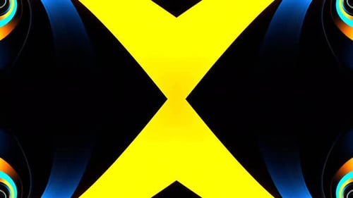 Blue And Orange Neon Spirals Kaleidoscope Background Vj Loop In 4K