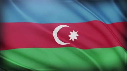 Azerbaijan National Flag Waving Realistic Loop Background