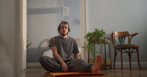 Sunlit Room Gentle Stretches and Breathing Foster Peace and Flexibility in the Body