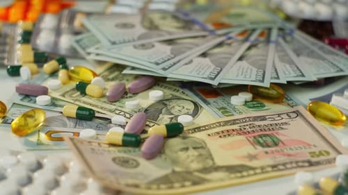Pills and Capsules on United States Currency