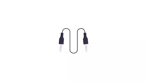 Flat Design Electrical Cable with Probes Animation