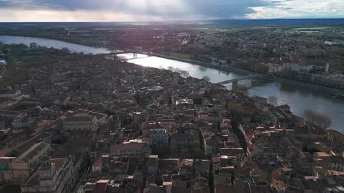 Aerial Shot of Arles in Provence France