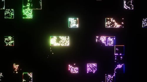 Multicolor Abstract Glow Disappearing Cubes Background Vj Loop In HD