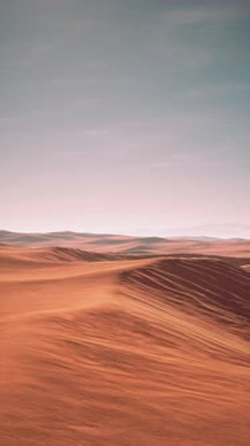 Majestic Desert Landscape With Sand Dunes and Blue Sky