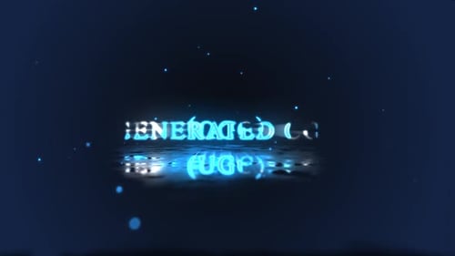 Neon Glowing Text Reveal with Liquid Reflection