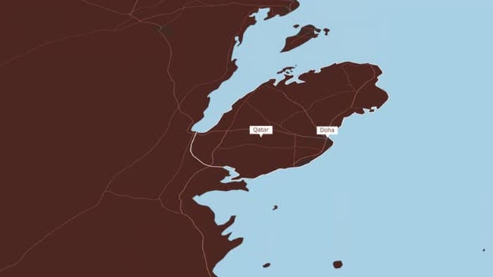 Animated Travel Path on Qatar Map, Backgrounds Motion Graphics ft. map ...