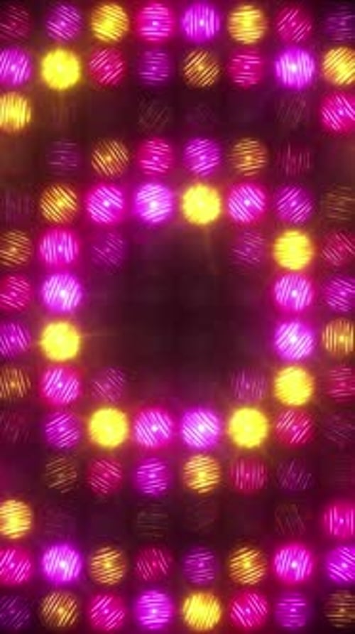 Kreisförmiges Pulsieren einer gelben Rosenwand aus Licht