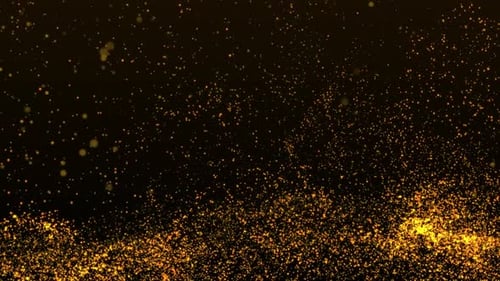 Golden Glitter Particles Loop Background