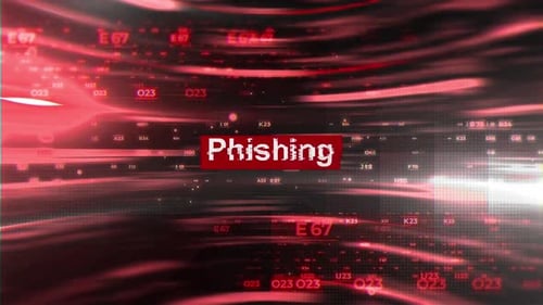 Phishing Words In Hacking On Digital Background