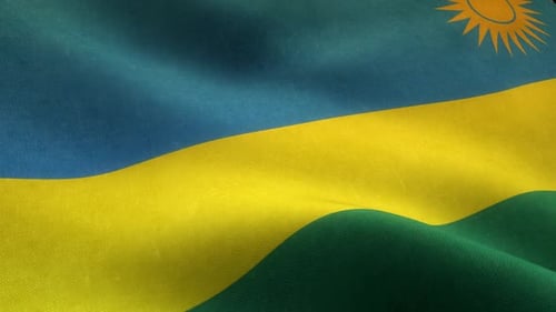 Realistic Rwanda Flag Waving Animation Loop