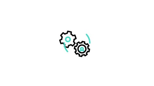 Flat Design Animated Gears System Connection Process