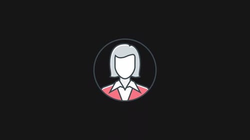 Flat Design Animated Corporate Person Profile Icon