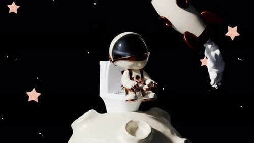 Cartoon Astronaut Loop Animation Satisfying Video