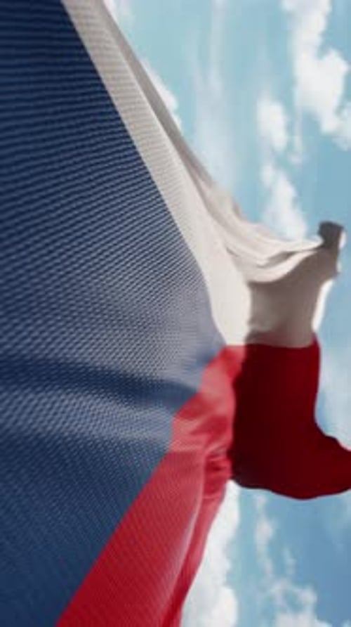 Realistic National Flag Waving in Wind Vertical Video