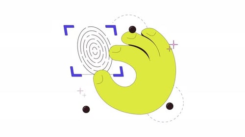 Fingerprint scan access onboarding ui animation