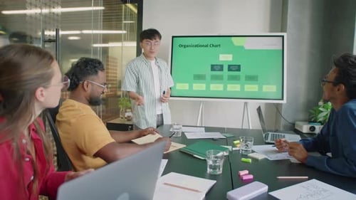 Presentation in a Meeting Room with Multiple Adults