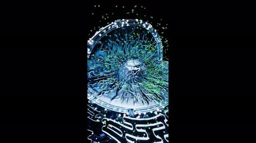 Animación conceptual vertical de la célula biológica