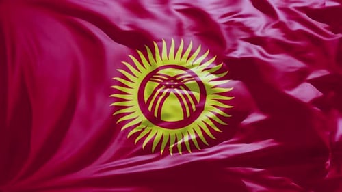 Waving Flag of Kyrgyzstan Seamless Loop Animation