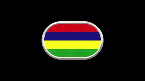 Mauritius Flag 3D Rotating Oval Badge Animation
