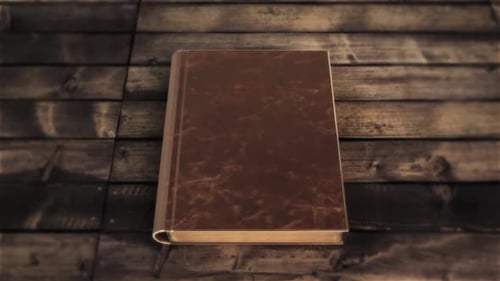 Vintage Leather Book Page Turn and Reveal Animation