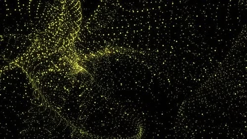 Abstract Yellow Particle Field Background Loop Animation