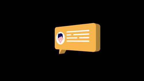 Animated Chat Message Bubble Icon with User Profile