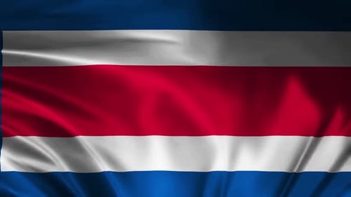 Costa Rica National Flag Waving Seamless Loop