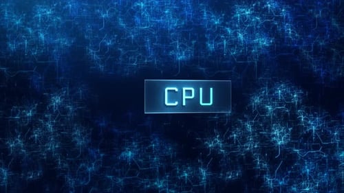 CPU Concept over Matrix sphere on circuitry background