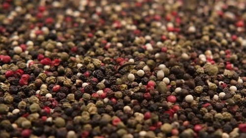 Pile of Colorful Mixed Peppercorns Close Up
