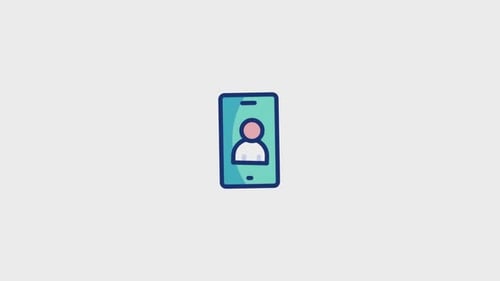 Flat Design Smartphone User Verification Checkmark Animation
