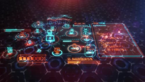 Global Network Connecting Digital Data and Cybersecurity Interface