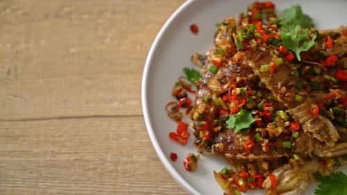 Delicious Seafood Dish on White Plate