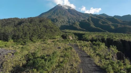 Merapi Mountain Volcano Drone Indonesia