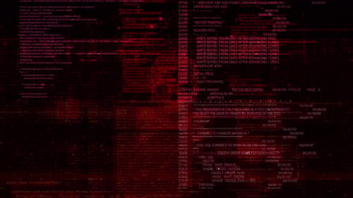 Verzerrte, fehlerhafte Scrolling-Programmierung, Sicherheits-Hacking-Code, Datenfluss-Stream-Codierung, Hacken