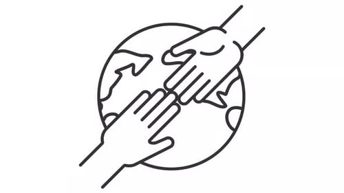 Minimalist Animated Global Unity Line Icon